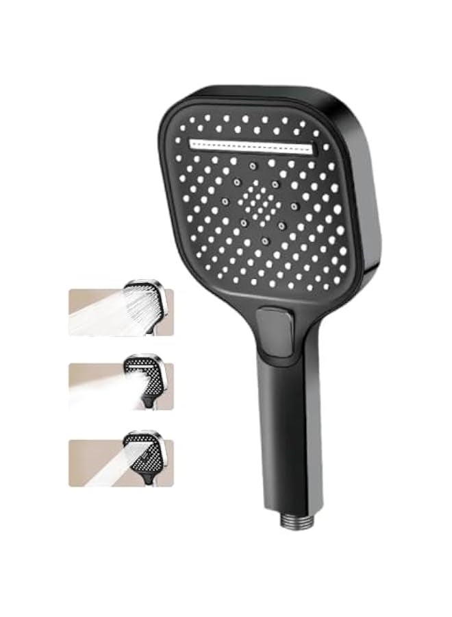 Loquat High Pressure Showerhead Large Panel Adjustable 3 Spray Modes SPA Massage ABS Plastic Shower Head Home Bathroom Accessories - Image 1