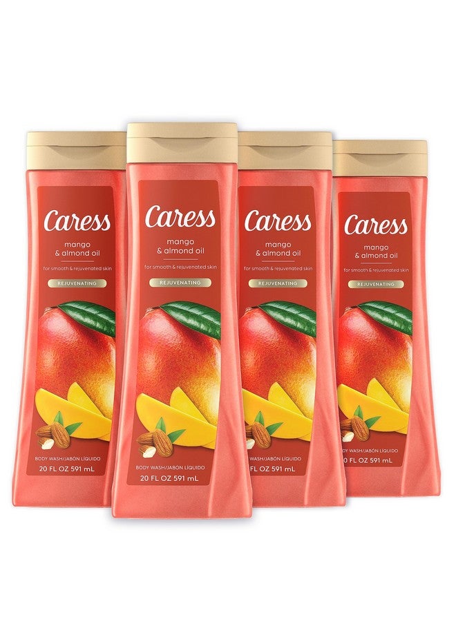 Caress Body Wash for Women, Mango & Almond Oil, Refreshing Shower Gel for Smooth, Rejuvenated Skin, 20 fl oz, 4 Pack - Image 1