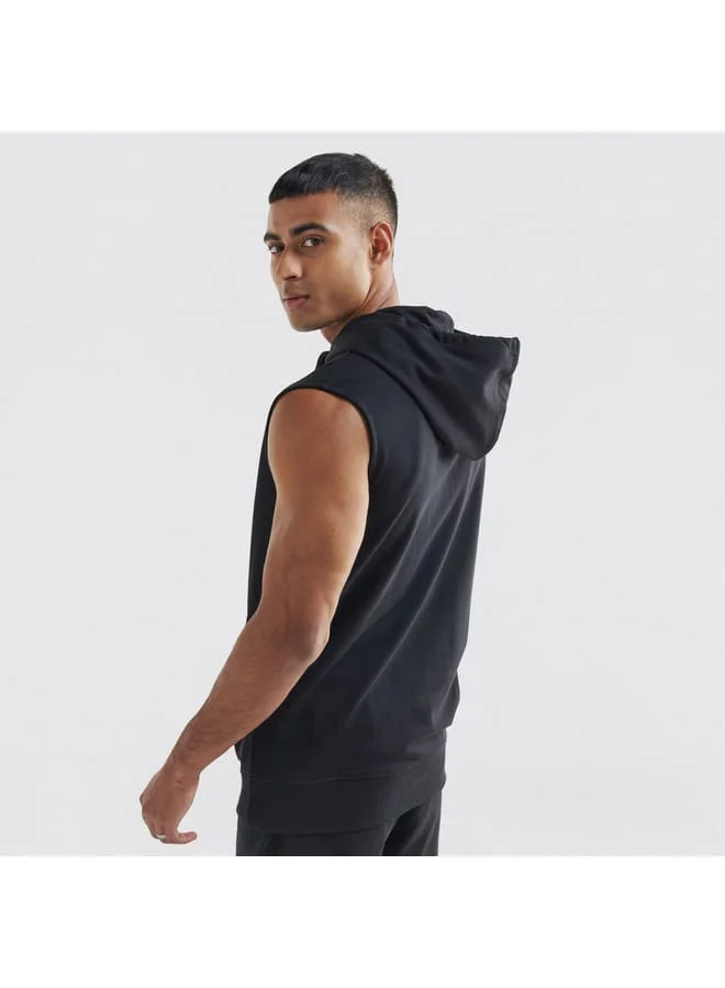 Splash FAV Slogan Print Sleeveless Hoodie
