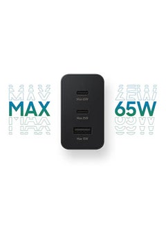micro speed مجموعة شاحن وكابل فائق السرعة PD 65W 3-Port GaN Type-C Plug QC 3.0 USB-C متوافق مع iPhone 14 وiPad Pro وGalaxy S23  - Image 4