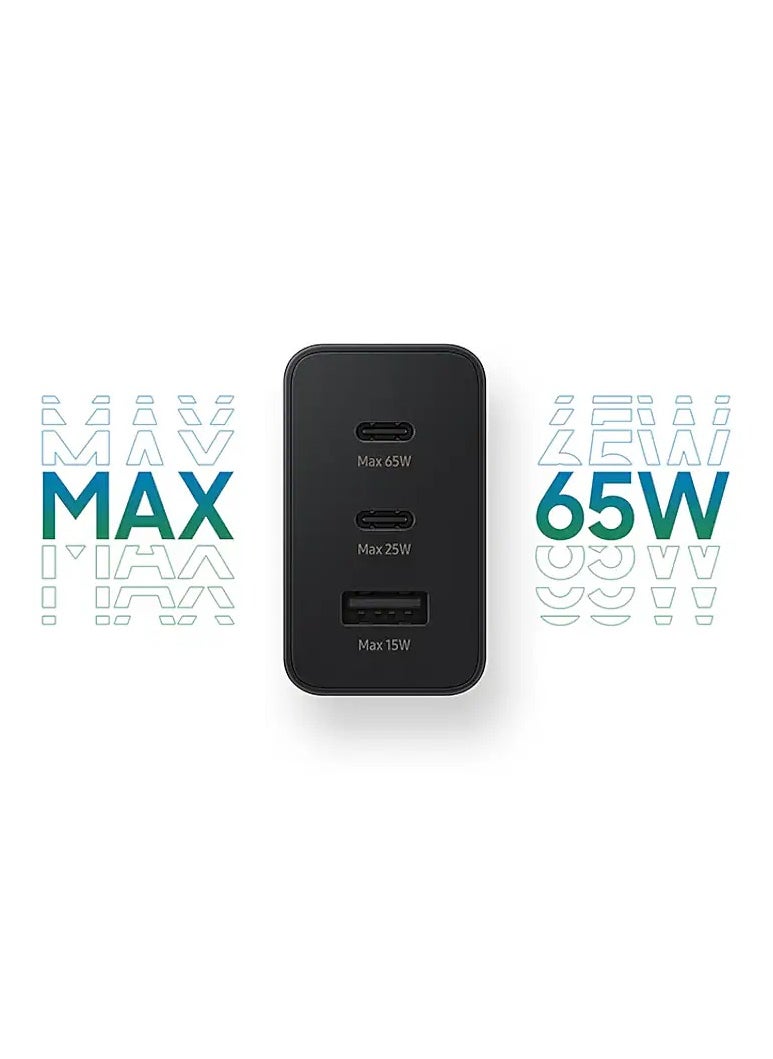 micro speed - Super Fast Charger And Cable Set PD 65W 3-Port GaN Type-C Plug QC 3.0 USB-C compatible With iPhone 14,iPad Pro, Galaxy S23 - Image 1