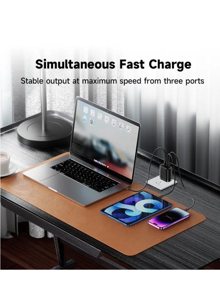 micro speed - Super Fast Charger And Cable Set PD 65W 3-Port GaN Type-C Plug QC 3.0 USB-C compatible With iPhone 14,iPad Pro, Galaxy S23 - Image 1