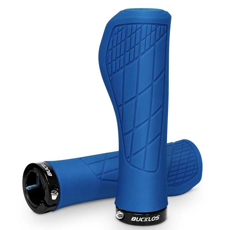 BUCKLOS Single Lock-on Bike Handlebar Grips - Mountain Bike MTB Ergonomic Anti-Slip Handle Grip - Bicycle Comfort Locking Handle Bar for BMX/Cruiser Bike/Scooter (7/8" Black) - Image 1