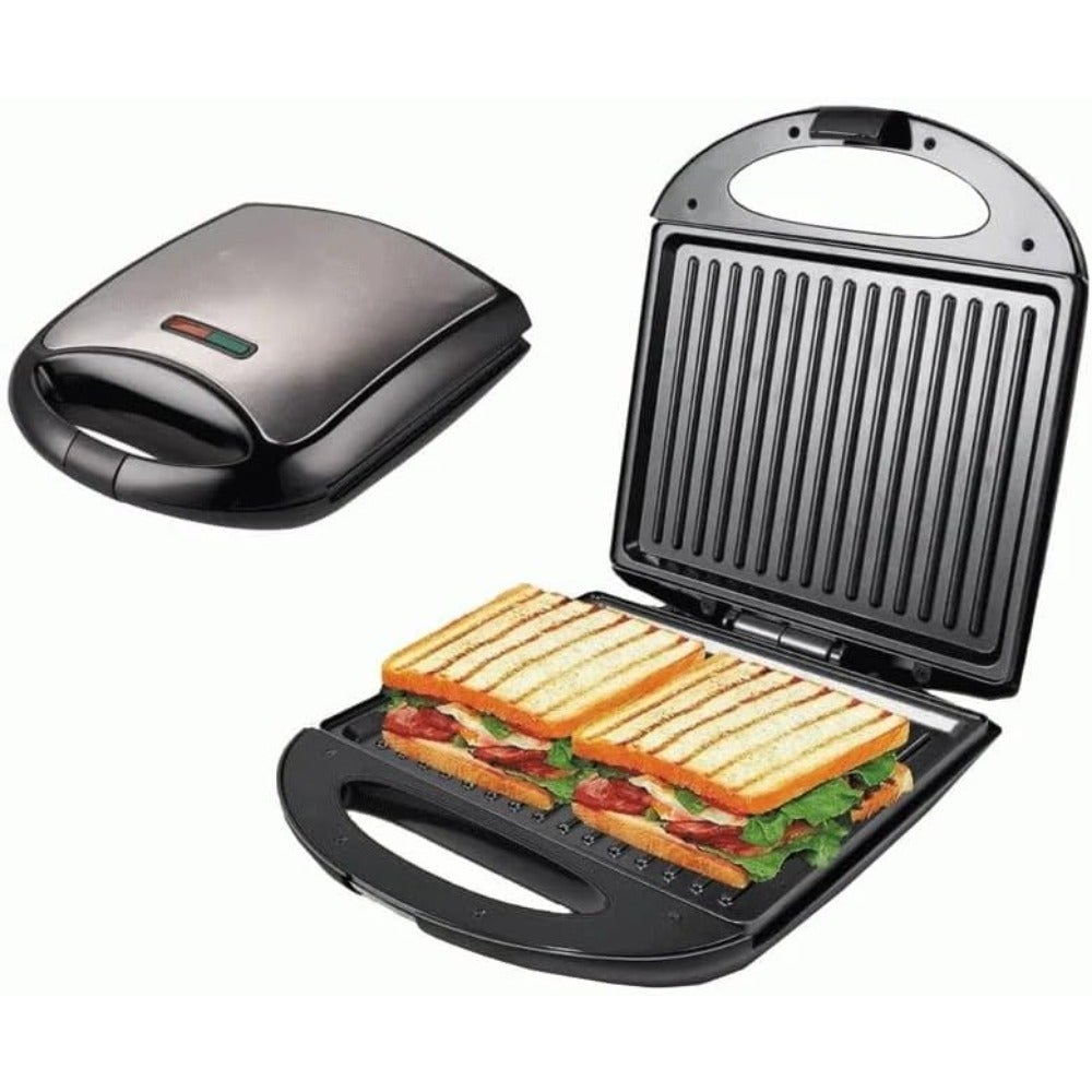 Grill Maker, Sandwich maker, BBQ Maker, Heavy-duty 1400-watt, Non-stick, Double-sided heating, Panini Press grill also waffle maker, Automatic control and fast heat, Ideal for Breakfast and snacks.