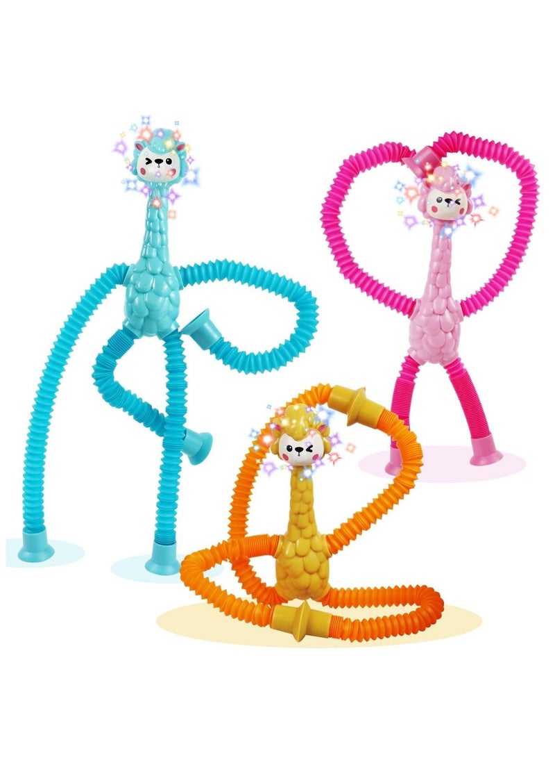 Telescopic Suction Cup Sheep Toys, Sensory Sheep Toy, Suction Cup Toy for Kids, Stuffed Sheep Animals, Fidget Toys for Stress Relief, Funny Educational (3 Pack) - Image 1