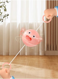 Haidue 4-Piece Set of Wooden Wire Spinning Wind Whistle Children's Toys, Children's Leisure Nostalgic Toys, Whistle Candy Balls, Rope Spinning Glowing Yo Yo Balls  - Image 1