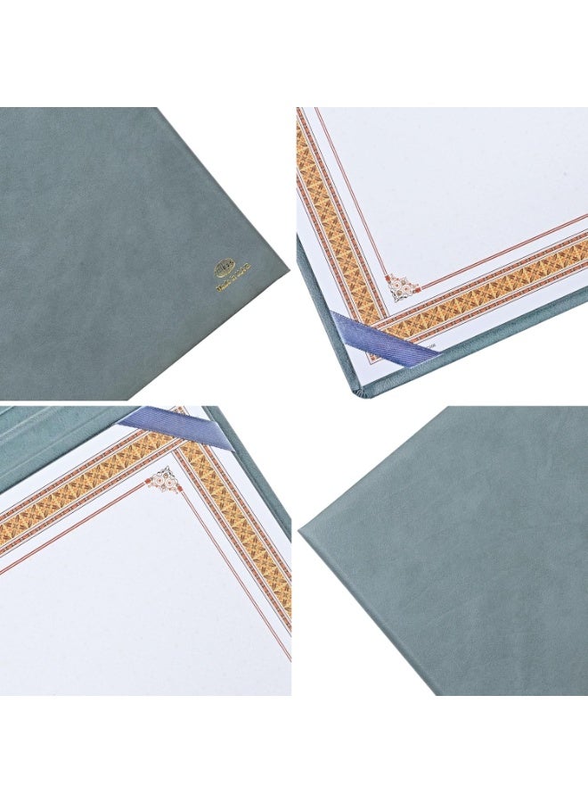 FIS حافظة شهادات، مواد جلدية ملصقة، غلاف مبطن، زوايا مدورة، حجم A4(210x297mm)، مع شهادة A4 مرفقة، لون رمادي-FSCLCERTBLGY - Image 4
