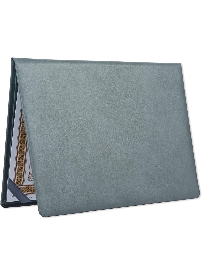 FIS حافظة شهادات، مواد جلدية ملصقة، غلاف مبطن، زوايا مدورة، حجم A4(210x297mm)، مع شهادة A4 مرفقة، لون رمادي-FSCLCERTBLGY - Image 5
