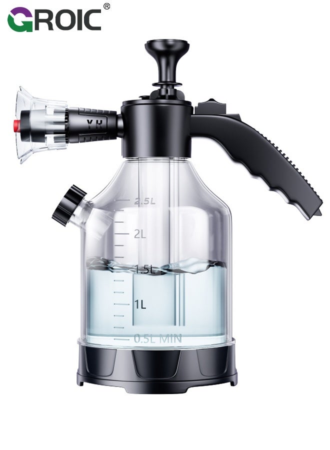 GROIC 3L Heavy Duty Foam Cannon Sprayer - Handheld Explosion-proof Car Wash Sprayer Manual Pressure Pump, Side Opening Garden Sprayer, High Pressure Washer for Car Wash, Plants & Cleaning - Image 1
