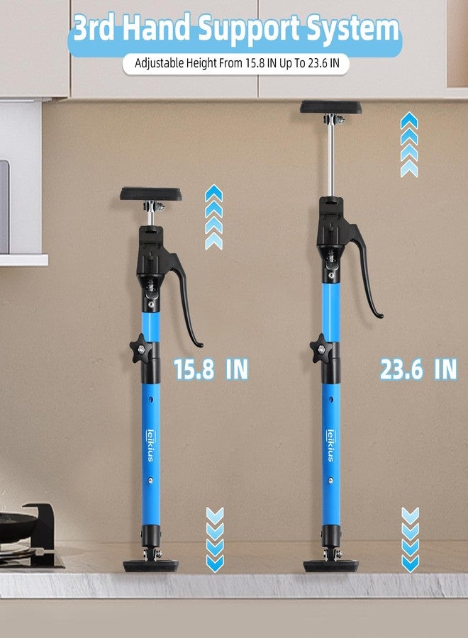Leikius Cabinet Jacks for Installing Cabinets, Heavy Duty Third Hand Support Pole，Drywall Jack,Premium Support Pole,Telescopic Adjustable 3rd Hand Support Pole for Celling Extend from 15.8 to 23.6 inches 2PC - Image 2