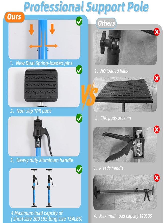 Leikius Cabinet Jacks for Installing Cabinets, Heavy Duty Third Hand Support Pole，Drywall Jack,Premium Support Pole,Telescopic Adjustable 3rd Hand Support Pole for Celling Extend from 15.8 to 23.6 inches 2PC - Image 4