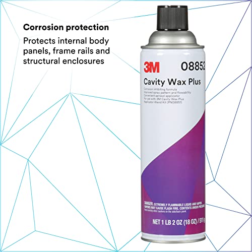3M Cavity Wax Plus Aerosol Spray, 08852, 18 fl oz, Self-Healing, Corrosion Protection, Non-Hardening, Chipping, Peeling, Cracking - Image 2