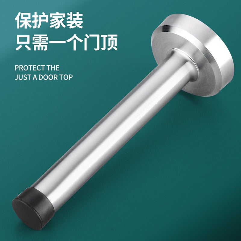 Stainless Steel Lengthened Door Top Anti-Collision Door Stopper Punch-Free Door Buffer Rubber Door Stop Bathroom Limit Door Stopper - Image 3