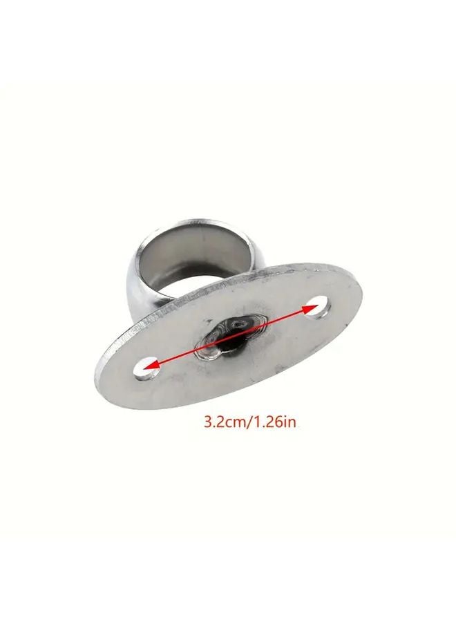 Stainless Steel Closet Rod Flange Bracket Set Of 4pcs Diameter 3 4 Inch O Shape Silvery - Image 2