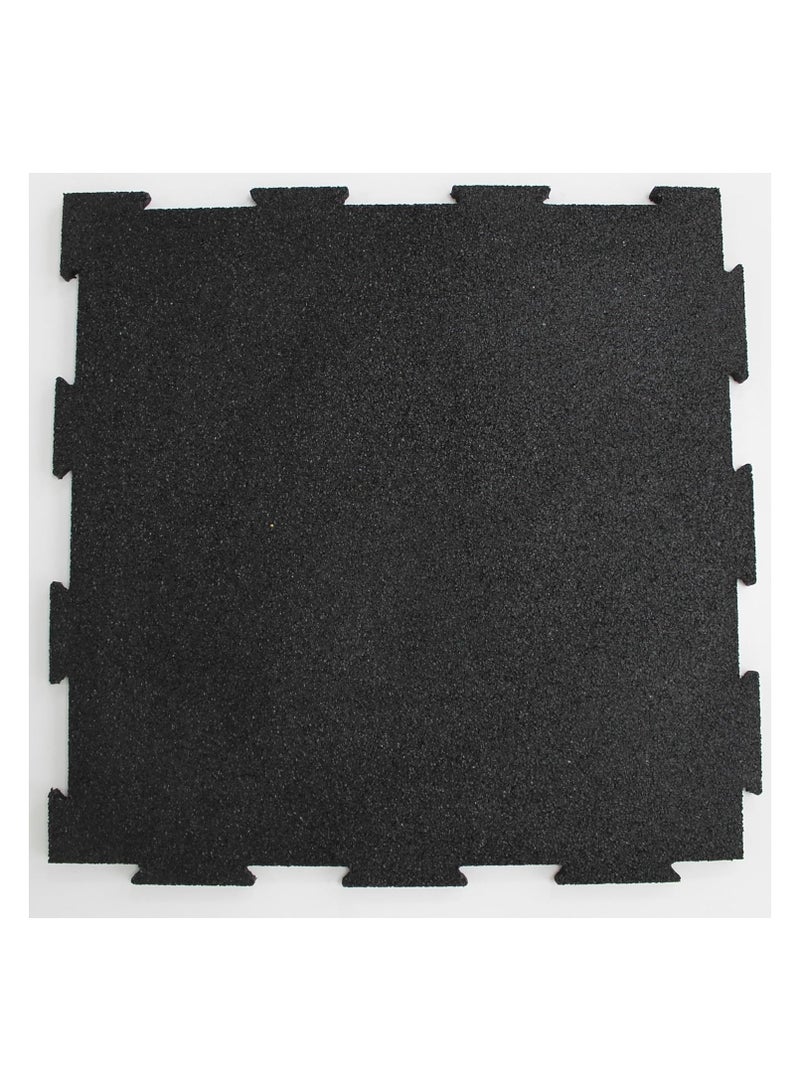 terrain Terra Play Eco Interlocking Rubber Tile 10 mm, 50×50 cm – Pack of 4 (1 sqm) – Black, Anti‑Slip, Shock‑Absorbing Gym/Garage Mat  - Image 1