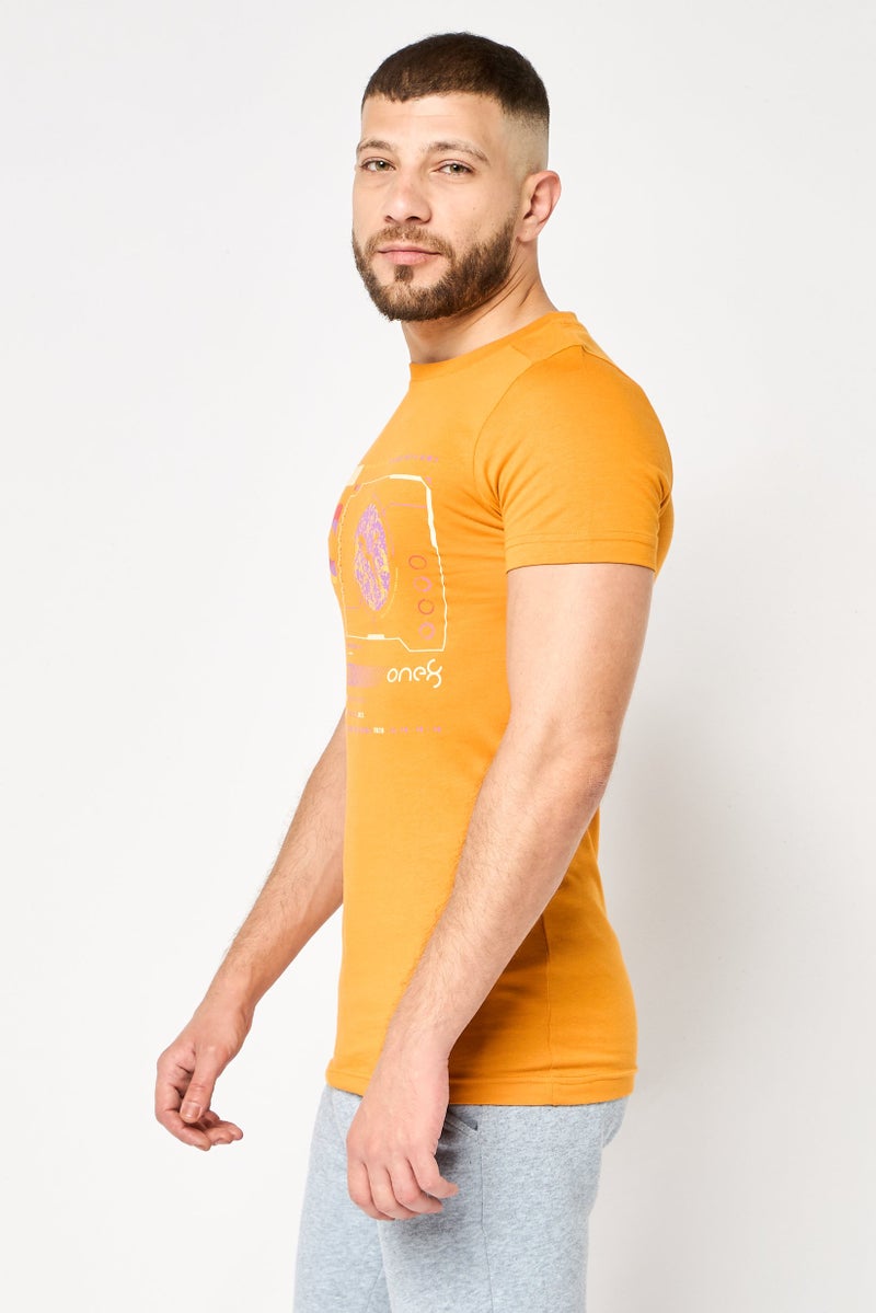 PUMA Men Sportswear Fit Short Sleeves Outdoor T-Shirt, Orange - Image 3