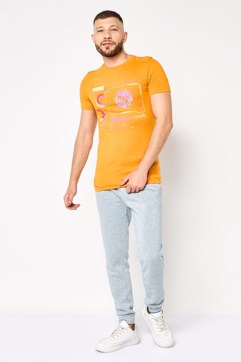 PUMA Men Sportswear Fit Short Sleeves Outdoor T-Shirt, Orange - Image 2