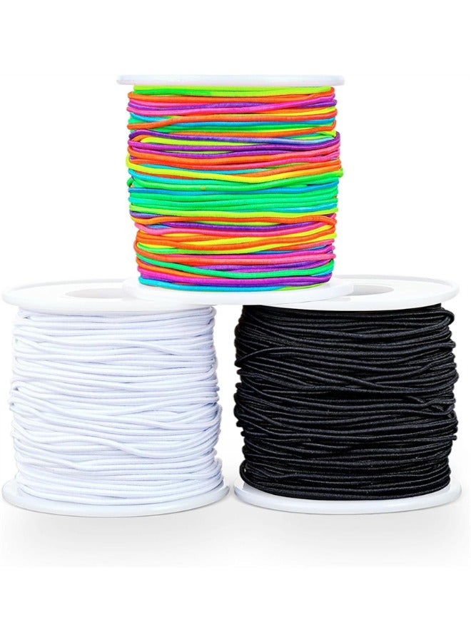 Bracelet String Elastic Cord, 3 Rolls Stretchy String Elastic String Thread Rope Colorful Stretch Bead Crafting Cords for Jewelry Making, Bracelets, Necklace, Beading and Crafts, 0.8mm*50m - Image 1