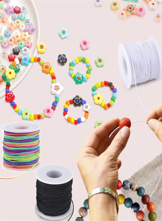 Bracelet String Elastic Cord, 3 Rolls Stretchy String Elastic String Thread Rope Colorful Stretch Bead Crafting Cords for Jewelry Making, Bracelets, Necklace, Beading and Crafts, 0.8mm*50m - Image 3