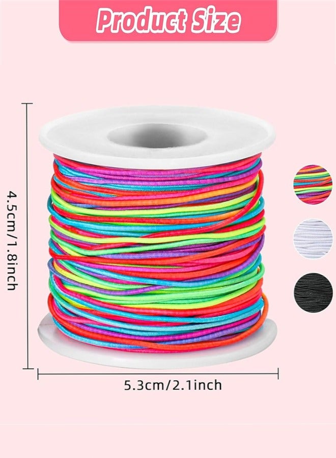Bracelet String Elastic Cord, 3 Rolls Stretchy String Elastic String Thread Rope Colorful Stretch Bead Crafting Cords for Jewelry Making, Bracelets, Necklace, Beading and Crafts, 0.8mm*50m - Image 2