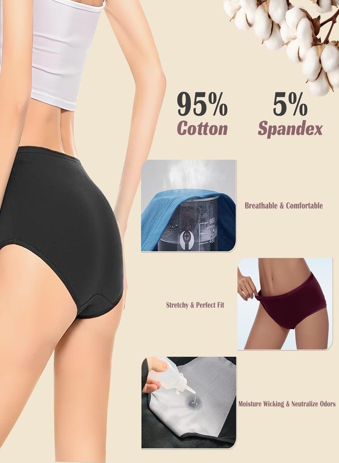 BAJISA Incontinence Underwear for Women, Washable Leak Proof Underwear for Bladder Leak & Postpartum Protection, Reusable Women's Cotton Period Panties 3 Pack, XX-Large - Image 2