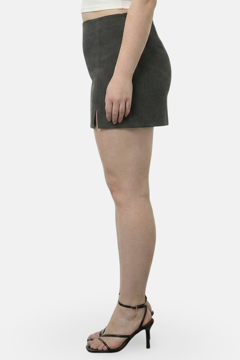MONKI Women Heather Mini Skirts, Dark Grey - Image 3