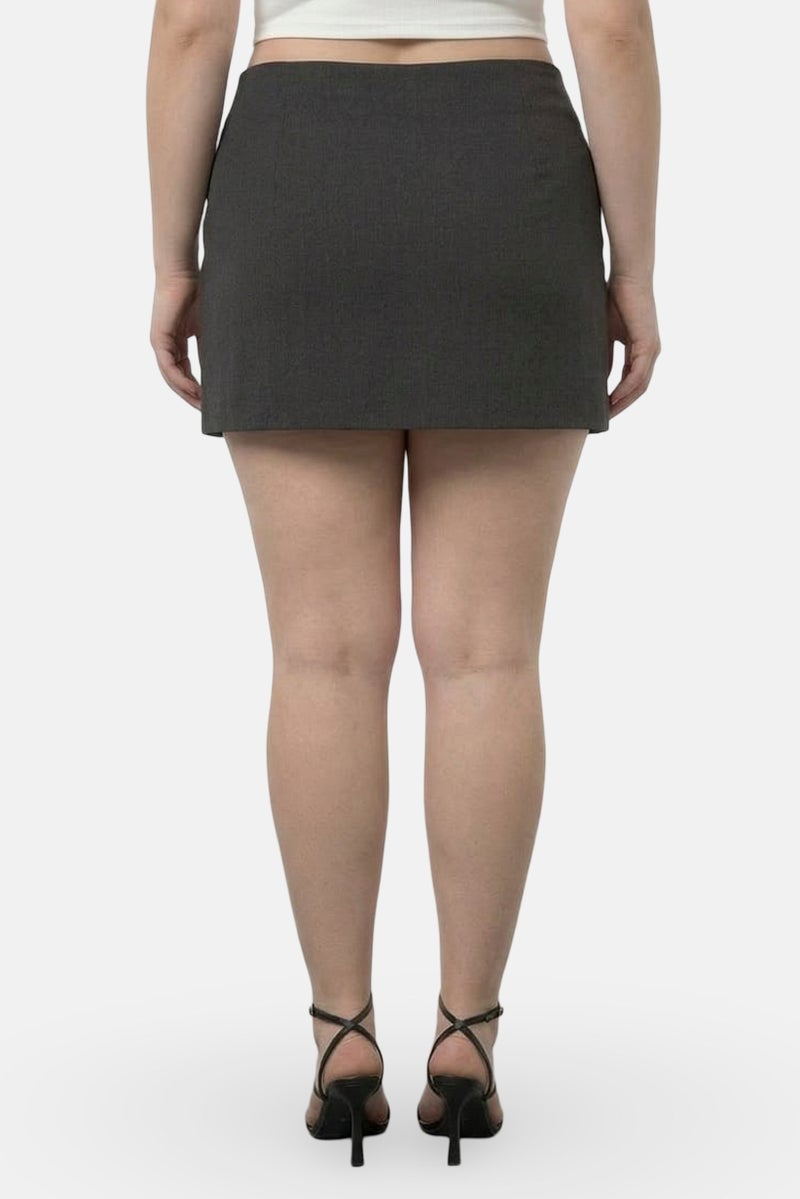 MONKI Women Heather Mini Skirts, Dark Grey - Image 4