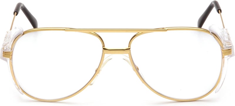 Pyramex Safety Pathfinder Aviator Glasses with Gold Frame and Clear Lens - Image 2
