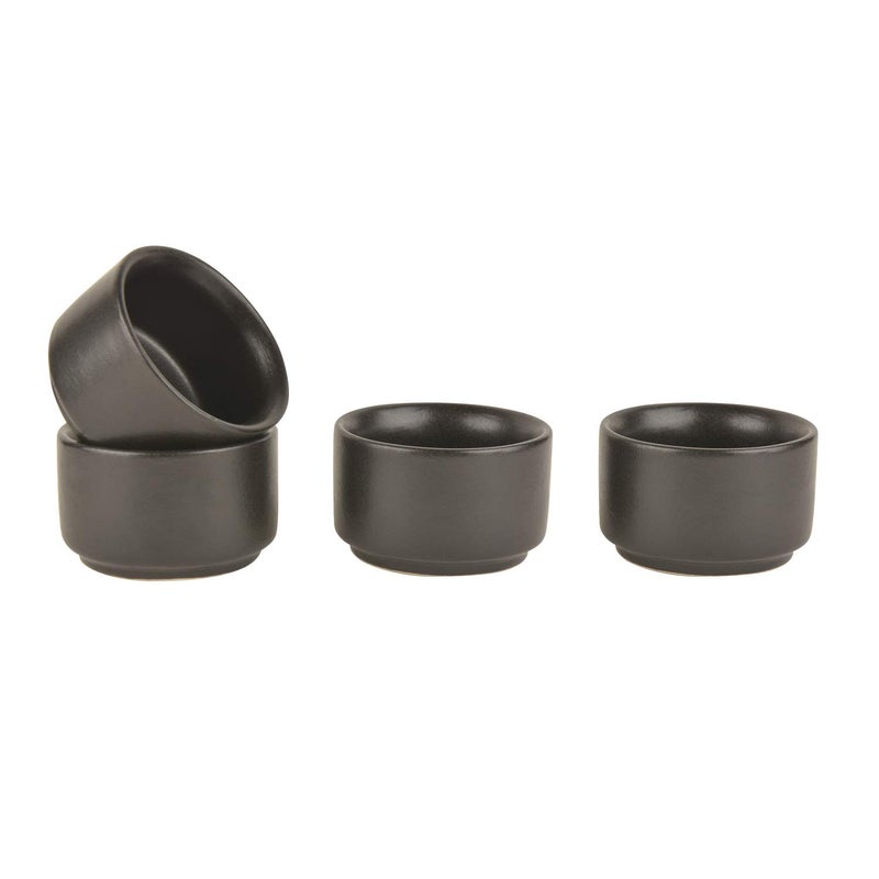 StyleMyWay Ceramic Dip Bowls 50 ml Black Set of 4 Chutney Bowls Ketchup Bowls - Image 3