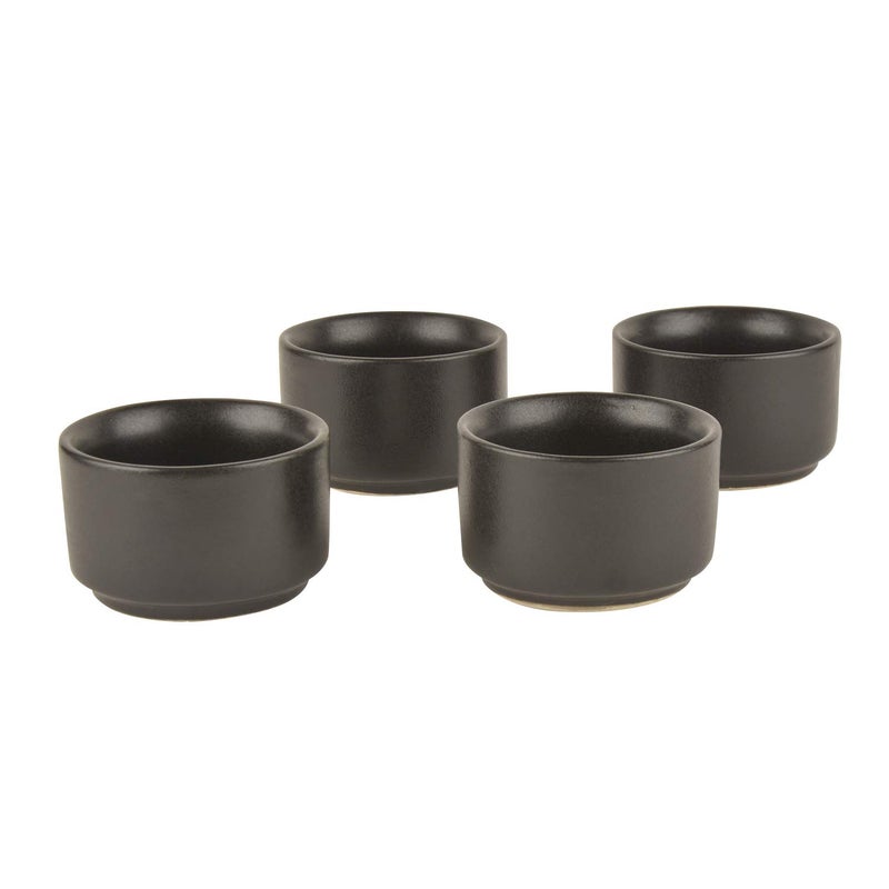StyleMyWay Ceramic Dip Bowls 50 ml Black Set of 4 Chutney Bowls Ketchup Bowls - Image 4