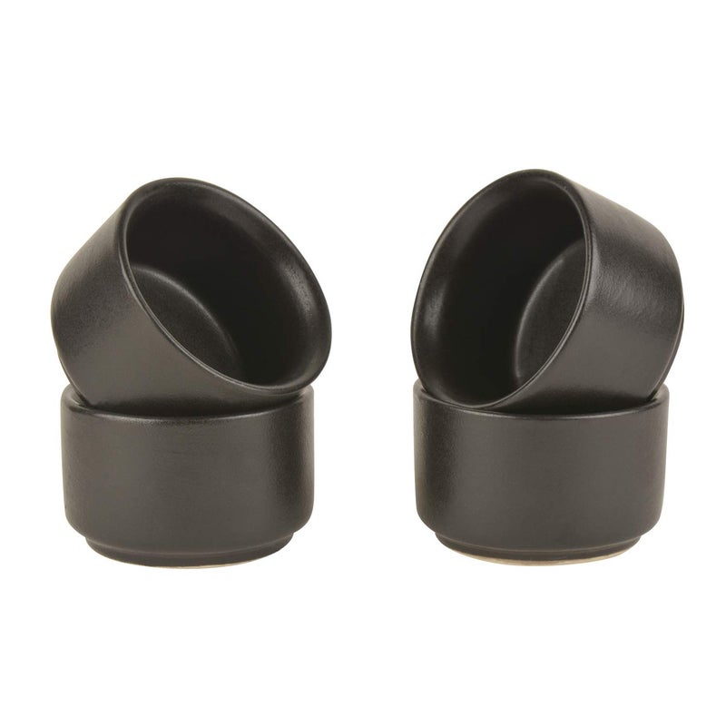 StyleMyWay Ceramic Dip Bowls 50 ml Black Set of 4 Chutney Bowls Ketchup Bowls - Image 2