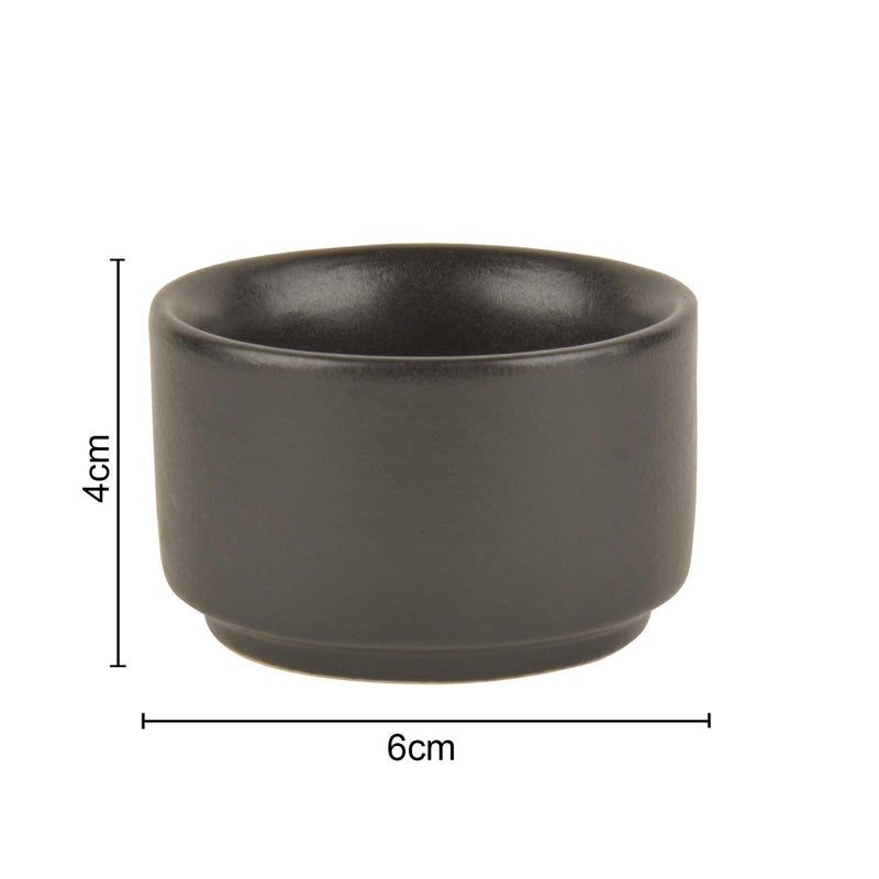 StyleMyWay Ceramic Dip Bowls 50 ml Black Set of 4 Chutney Bowls Ketchup Bowls - Image 5