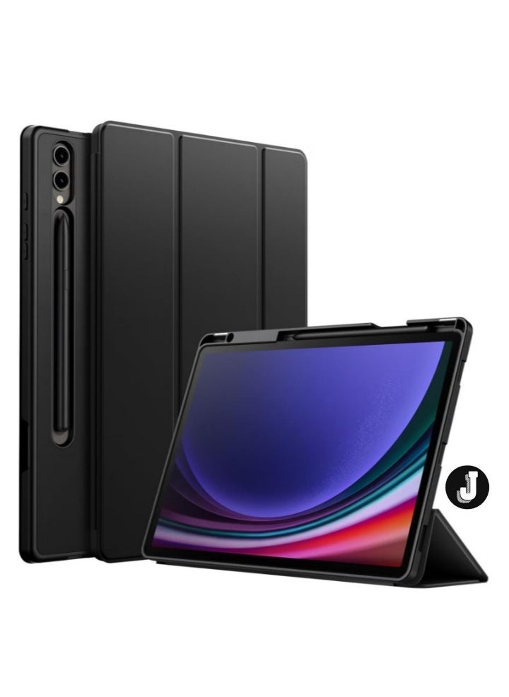 JAJEEK "New Samsung Galaxy Tab S10 Plus 12.4 Inch Case with S Pen Holder – Soft TPU Tri-Fold Stand Protective Cover, Auto Wake/Sleep, S Pen Charging Support, Black" - Image 1