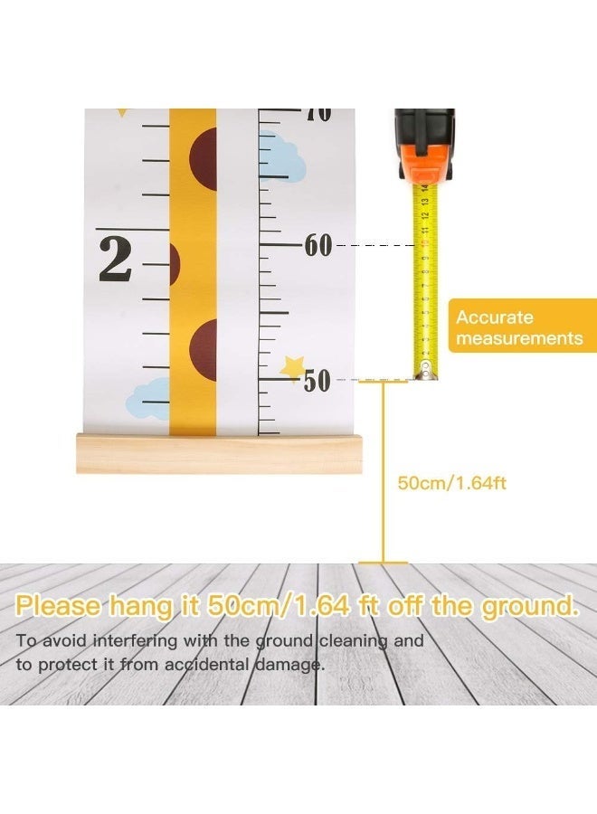jaexest Baby Height Growth Chart – Canvas Height Chart for Kids – Wood Design Growth Ruler for Wall – Baby Child Toddler Boys Girls Nursery Decor – Hangable Removable Waterproof Measuring Ruler - Image 2