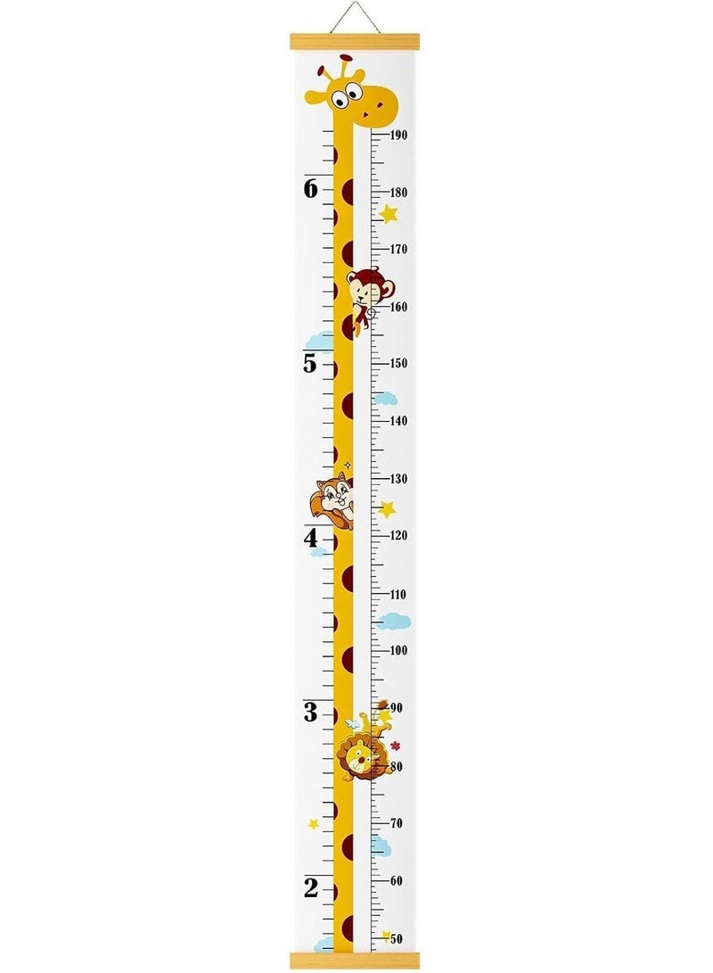 jaexest Baby Height Growth Chart – Canvas Height Chart for Kids – Wood Design Growth Ruler for Wall – Baby Child Toddler Boys Girls Nursery Decor – Hangable Removable Waterproof Measuring Ruler - Image 1