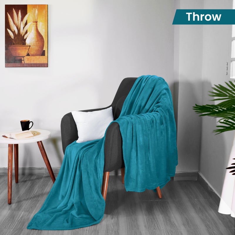 Utopia Bedding Fleece Blanket Throw Size Turquoise 300GSM Luxury Anti-Static Fuzzy Soft Microfiber Blanket for Couch, Sofa and Bed (60x50 Inch) - Image 2