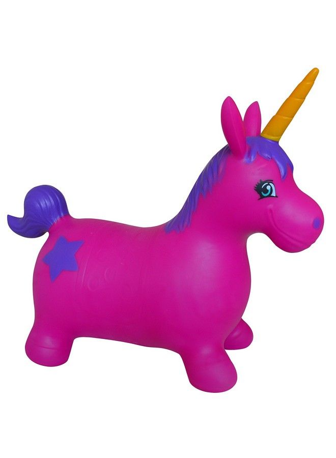 AppleRound Unicorn Bouncer With Hand Pump Inflatable Space Hopper Ride On Bouncy Animal (Purple) - Image 4