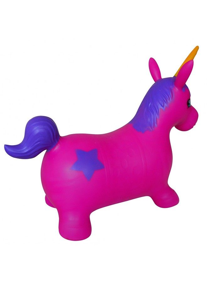 AppleRound Unicorn Bouncer With Hand Pump Inflatable Space Hopper Ride On Bouncy Animal (Purple) - Image 5