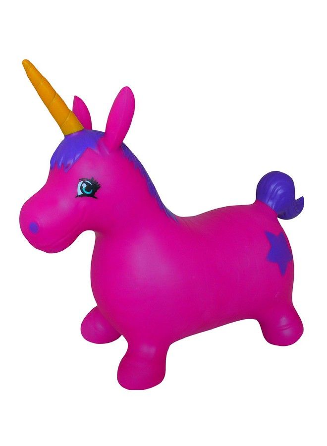 AppleRound Unicorn Bouncer With Hand Pump Inflatable Space Hopper Ride On Bouncy Animal (Purple) - Image 2