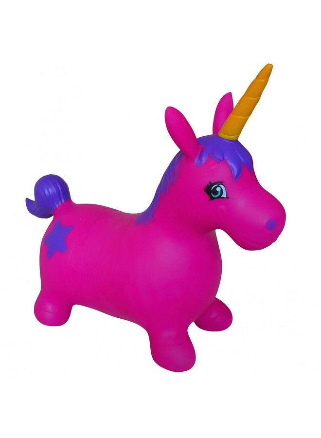 AppleRound Unicorn Bouncer With Hand Pump Inflatable Space Hopper Ride On Bouncy Animal (Purple) - Image 3