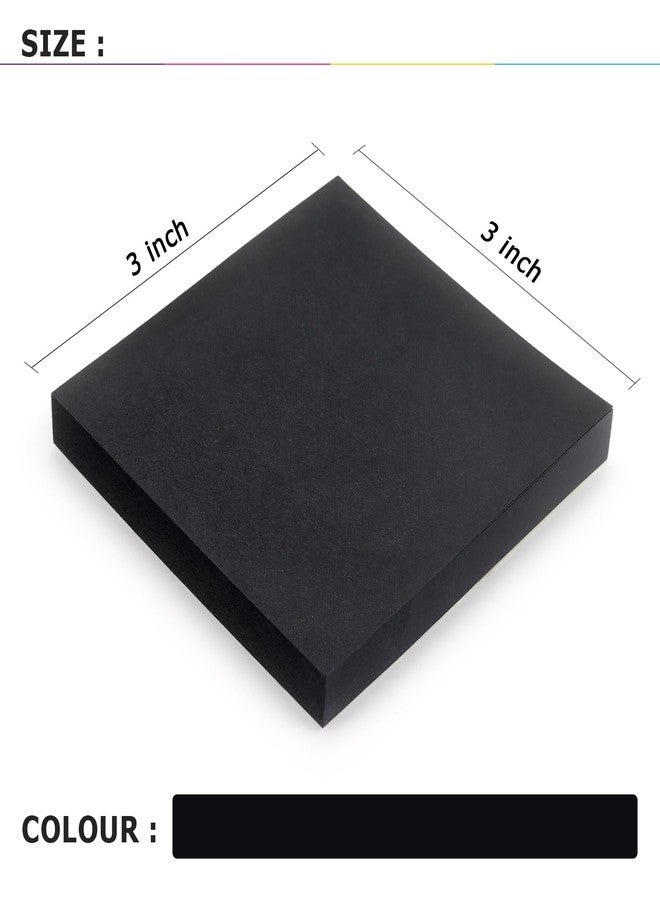 Eastern Wolf Sticky Notes 3x3 Self-Stick Notes Bright Colors Sticky Notes 4 Pads 90 Sheets/Pad (Black) - Image 3