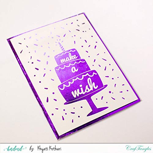 CrafTangles Green Reactive Foils Transfer Sheets, Works with Laser Printer and Laminators, Create Foiled prints and Cards, 6 x 120 inches, CTRF14 - Image 5