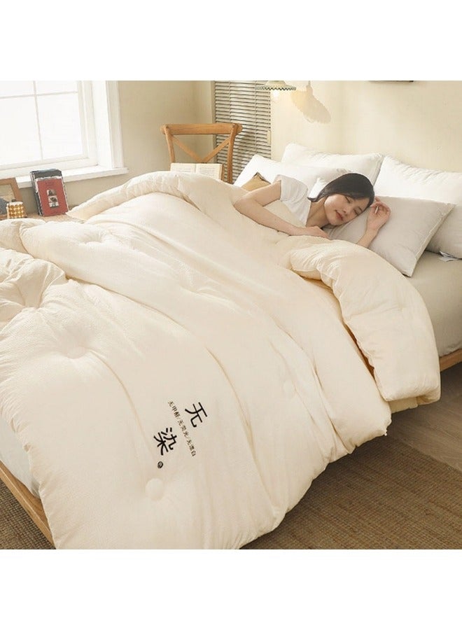 GGEROU Super Soft Soybean Fiber Quilt Anti Allergy Duvet Spring Duvet Winter Thickened Quilt 180x220cm 3KG White  - Image 4