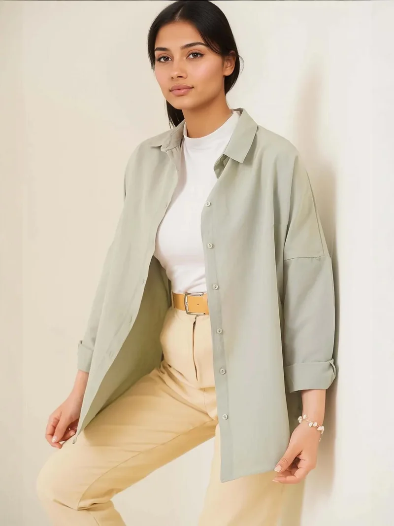 BIG DART BDART Relaxed Fit Poplin Shirt with Button Closure