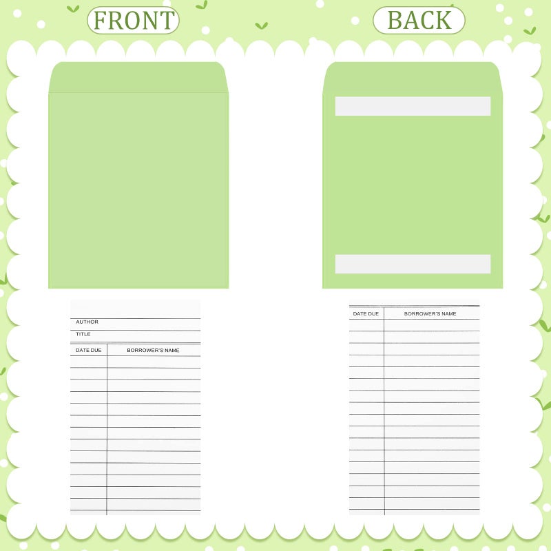 Fainne 100 Pieces Library Card Pocket with Envelopes Self Adhesive Book Library Checkout Cards for Cds Dvds School Classroom Office Supplies and Gift Tag(Colorful Pocket) - Image 4