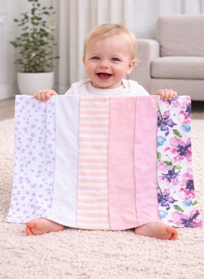 TuddyBuddy Baby Burp Cloth Towel Napkins for Baby Large 17x12 Inches, Fine Double Layer 100% Cotton (5 Pcs Burp Towels, Voilets) - Image 3