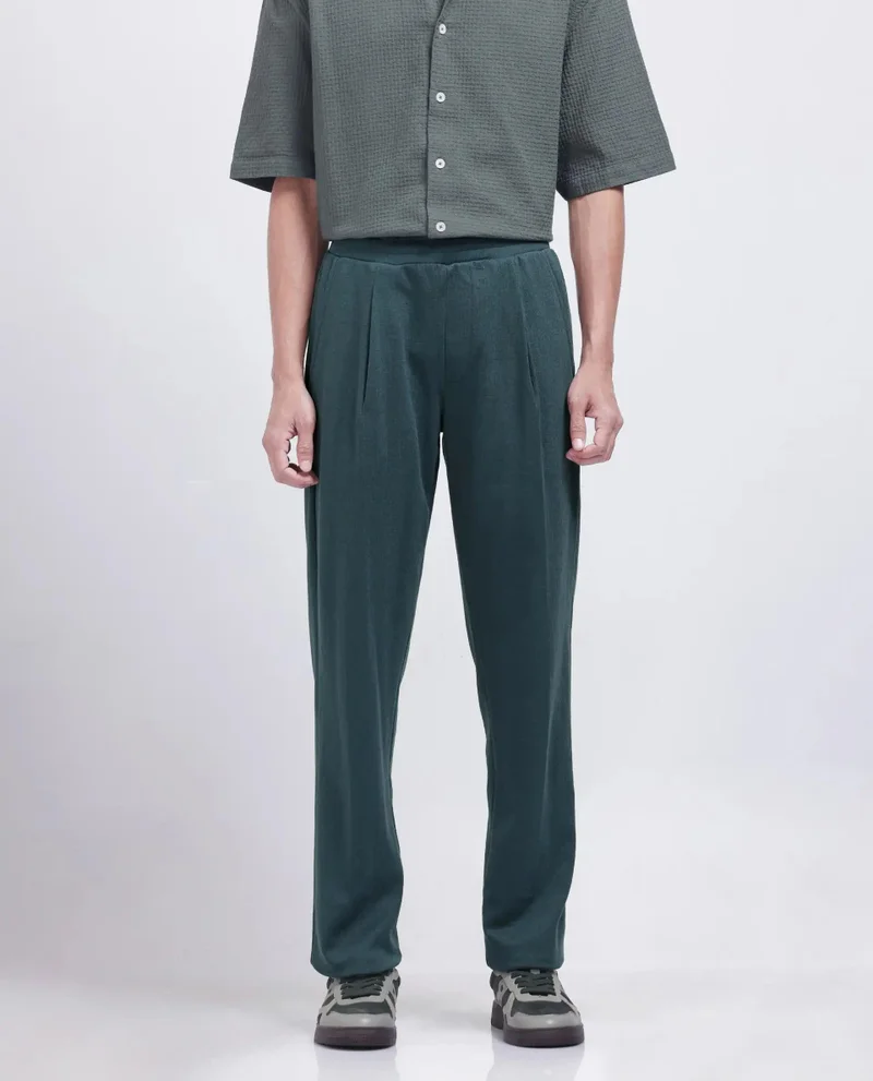 Rare Rabbit Men's Cotton Regular Fit Solid Trouser