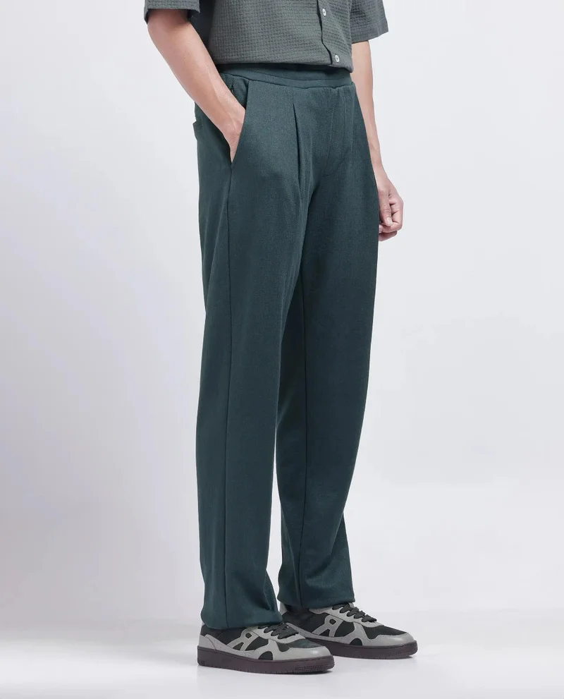Rare Rabbit Men's Cotton Regular Fit Solid Trouser