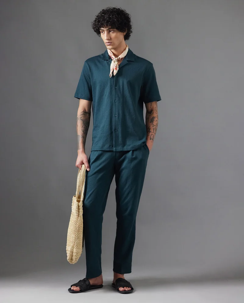 Rare Rabbit Men's Cotton Regular Fit Solid Trouser