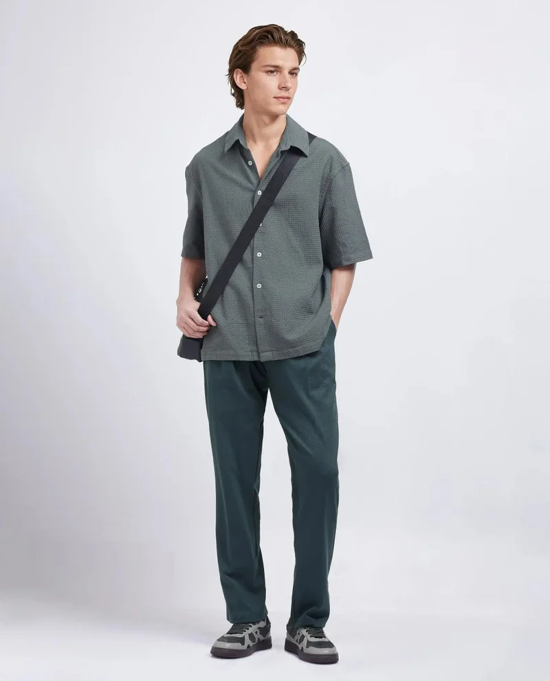 Rare Rabbit Men's Cotton Regular Fit Solid Trouser